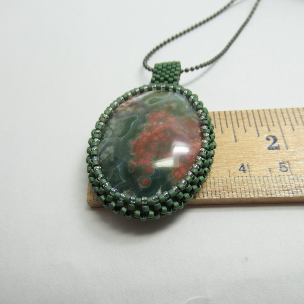 Ocean Jasper Handwoven pendant - Picture 6 of 10